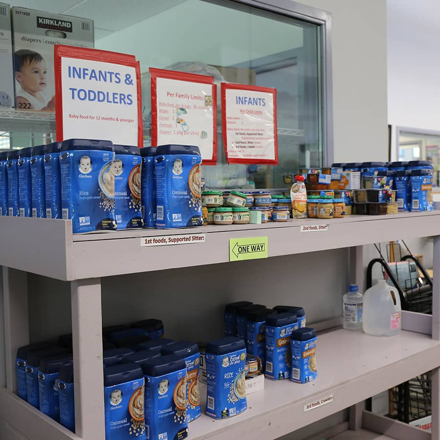baby food at the FISH Food pantry in Roseburg, OR